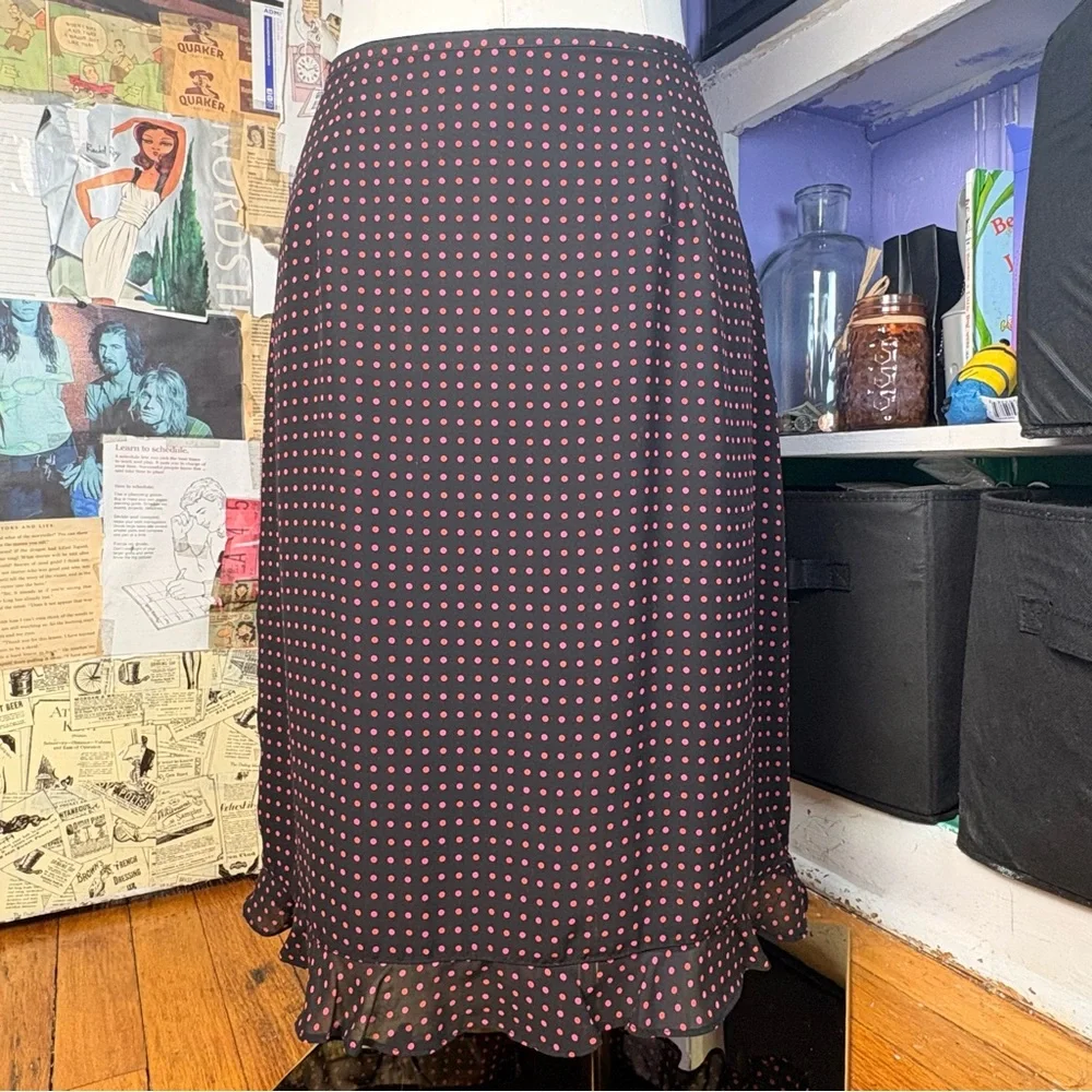 Y2K Polka Dot Midi Skirt - Picture 1 of 5
